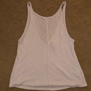 FREE PEOPLE- White flowy low back tank top size small